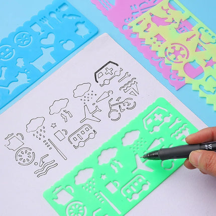 4pcs/Set Children Painting Template Drawing Stencils Set Early Childhood Drawing Toys Art Crafts Kids Educational Toy TMZ