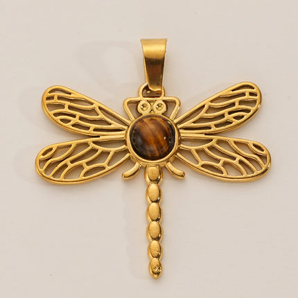 2-5pcs Stainless Steel Water Drop Butterfly Cross Natural Stone Pendant DIY Fashion Jewelry Accessories Manufacturing Supplies
