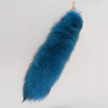 natural fox fur tail keychain furry 2024 chic y2k  beautiful accessory length 40 cm Car Keychains For Women