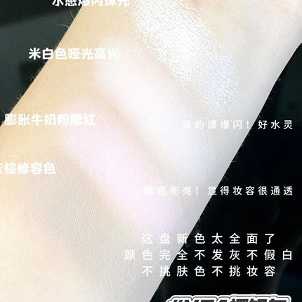 VEECCI 4 Color Contour Palette Powder Matte Shimmer Bronzer Highlighter Brighten  Nude Tones Longlasting Facial  Makeup