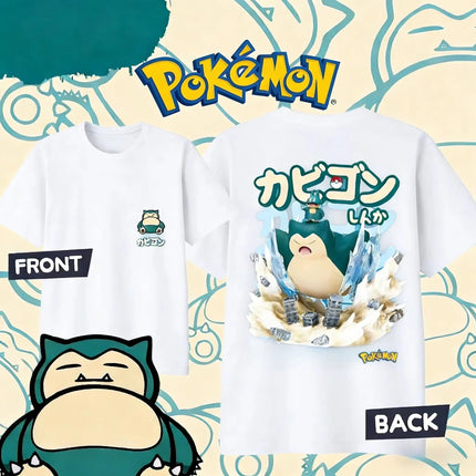 2026 New Pokémon Cartoon Rowlet Evolution 100_ Cotton T-shirt Summer New Men_Women Fashionable Casual Harajuku Short Sleeved Top