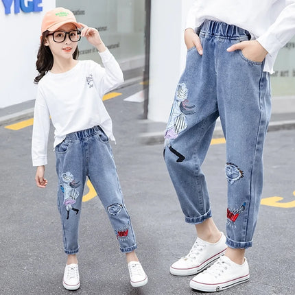 Kids Clothes Baby Girls Pants Sweatpants Children's Clothing Denim jeans Autumn Streetwear Spring Casual Kids Pants