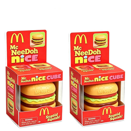 New Schylling NeeDoh Burger Cube Squishy Fidget Toy, Calms Mood & Provides Sensory Relief, Eases Anxiety, Non-toxic & Safe