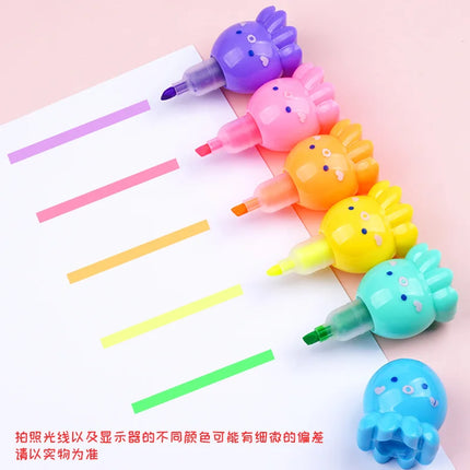 1pcs Creative 5 Color Highlighter Cartoon Cute Shape Highlighter Creative Students Make Hand Account Marker