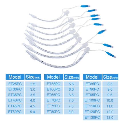 Disposable Sterile PVC Endotracheal Tube 2.5mm-13mm Size With Cuffed High Volume Low Pressure Cuff X-Ray Visible Line
