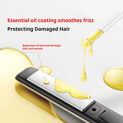 Hair Straightener Flat Iron 2 in 1 Curly Straight Styling Tool 80 Million Negative Ion 4-Temp Smart Control Travel Friendly hair