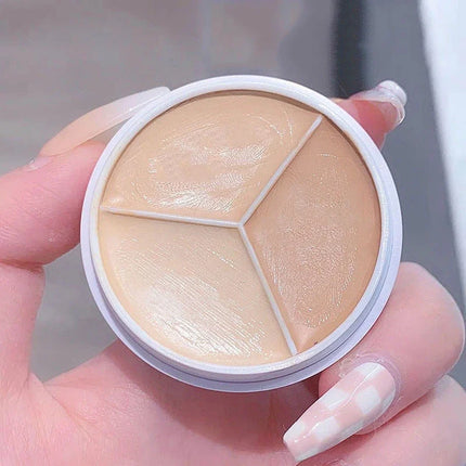 3Color Concealer Full Covers Dark Circles Acne Marks Spots Tear Furrows Concealer Cream Brighten Face Even Skin Color Foundation