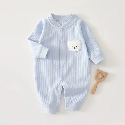 3-9 Months All Seasons Cute Infant Newborn Baby Romper Baby Boy Girl Cartoon Bear Cotton Jumpsuit
