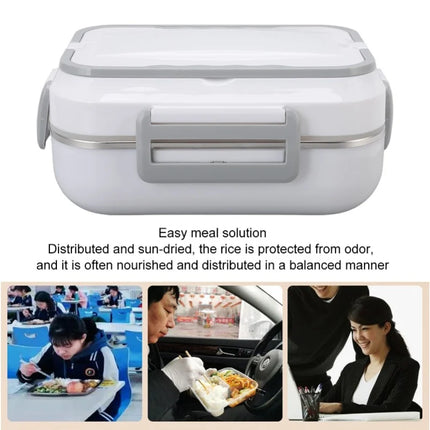 1.5L Electric Heat Insulation Lunch Box Car Heating Electric Lunch Box Home Car Dual-Use Stainless Steel Liner Lunch Box White