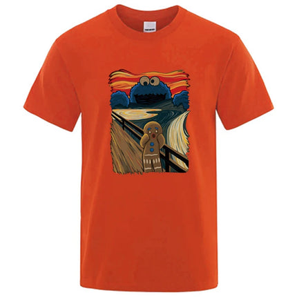 Men's Summer High-Quality T-Shirt 100% Cotton Short Sleeve Printed Casual Loose O-Neck Tee for Men