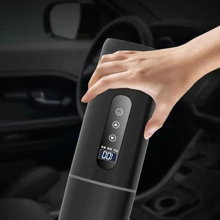 Electric kettle 12V 24V portable car heating cup 500 ml travel heating smart stainless steel insulation artifact OLED display