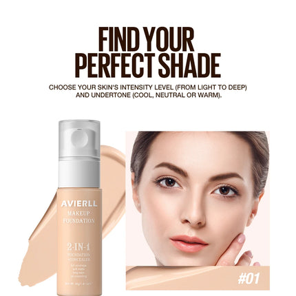 Moisturizing foundation, concealer, waterproof face makeup base, suitable for women's makeup, Halloween gift