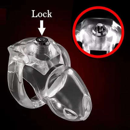 Penis Lock Chastity Device Set Small Long Male Padlock Penis Cock Cage Click & Lock Bondage Belt Cock Ring Slave Restrained Man