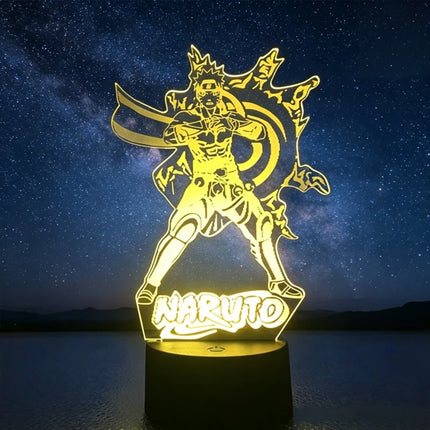 Anime Uzumaki Nar Ut O LED Night Light Toys Akatsuki Kakashi Hatake Kid Bedroom Nightlight Itachi Uchiha 3D Colors Lamp Decor