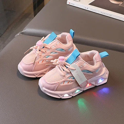 1-6 Years LED Baby Luminous Shoes Boys Glowing Children Sport Sneakers Kids Girls Anti-slip Toddler Mesh Shoes Led Flash Lights