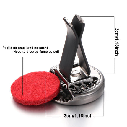 1pc Refillable Car Air Freshener Perfume Diffuser Clip, Auto Air Vent Car Interior Car Aromatherapy Diffuser With 10pcs Pads