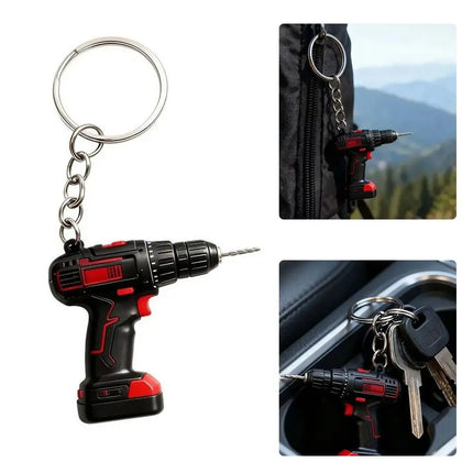 Lifelike Electric Drill Key Chain Cool Design Lightweight Drill Key Ring Mini Size PVC Mini Electric Drill Keychain