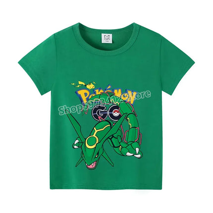Pokemon Pikachu Boy Girl T Shirt Cute Cartoon Baby Clothes Squirtle Gengar T-Shirts Charmander Eevee Print Tees Kids Summer Tops