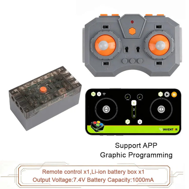 8-Way Remote Control Kit Bluetooth APP Program Power Module For DIY Bricks Model Compatible Educational Creative Assembly Fun Gi
