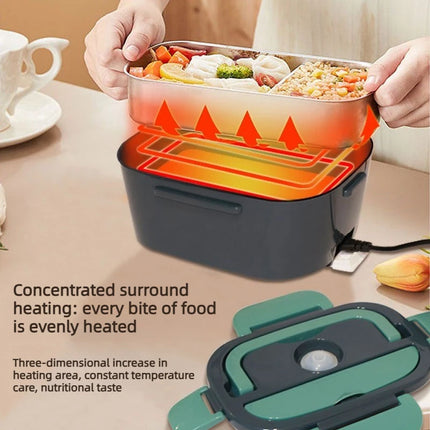 Car and Household Dual-use Heated Lunch Box, Household EU220V/car 12V/24V Dual Power Supply, Portable Food Warmer