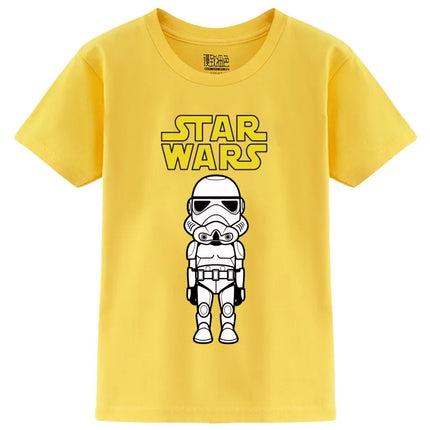 2026 New Cotton Breathable Children's T-shirt Trendy Cool Star Wars All Character Cartoon Printed Parent Child Short Sleeve