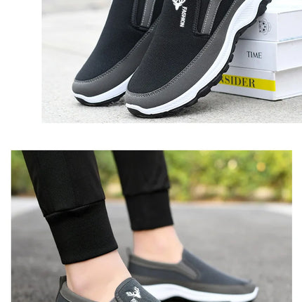 Men Running Hiking Sneakers Breathable Orthopedic Travel Plimsolls Slip On Comfortable for Outdoor Activity Hiking Walking
