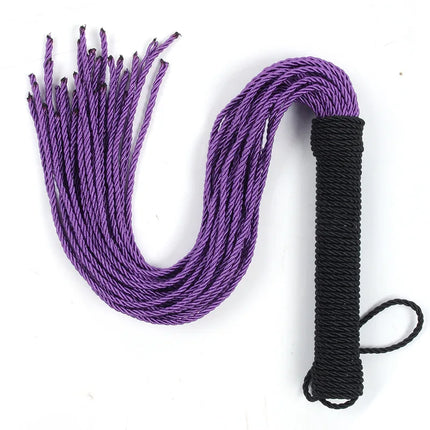 Multicolor Fetish Soft Nylon Rope Whip Flogger Handle Spanking Paddle Knout Flirt BDSM Adult Game Erotic Sex Toys for Women Men