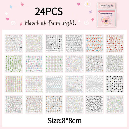 Cartoon Mini Sticker Book Tiny Pet Food Stickers Book Children Girls Nail Sticker Decor DIY Notebook Scrapbook Planner Decals