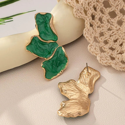 Cefiri Gold Plated Irregular Petal Earring For Women Unique Statement Flower Dangle Earrings Trendy Jewelry Gift
