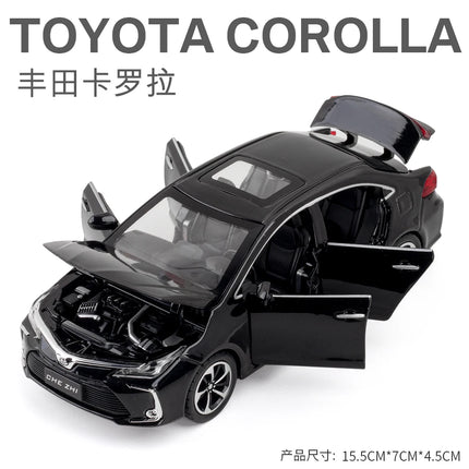 Diecast 1:32 TOYOTA Corolla Alloy Car Model Sound And Light Pull Back Door Opening Metal Car Model Collection Gifts For Friends