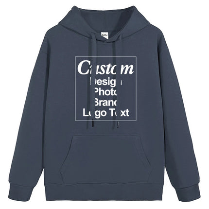 High Quality Custom Hoodie Cotton Sweatshirt Print Embroidery Brand Logo Text Photo Design Men Women Famliy Team Clothing 300g