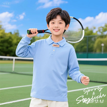 Foreign Trade Spring and Autumn New Style Boys and Girls Fashion 1-15 Year Old Long Sleeve Polo Shirt