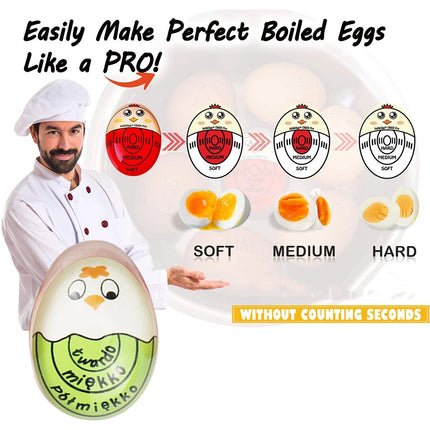 Color Changing Plastic Boiled Egg Alarm Cute Boiled Egg Timer Mini Egg Boiling Timer Egg Cooking Tools Kitchen Gadgets