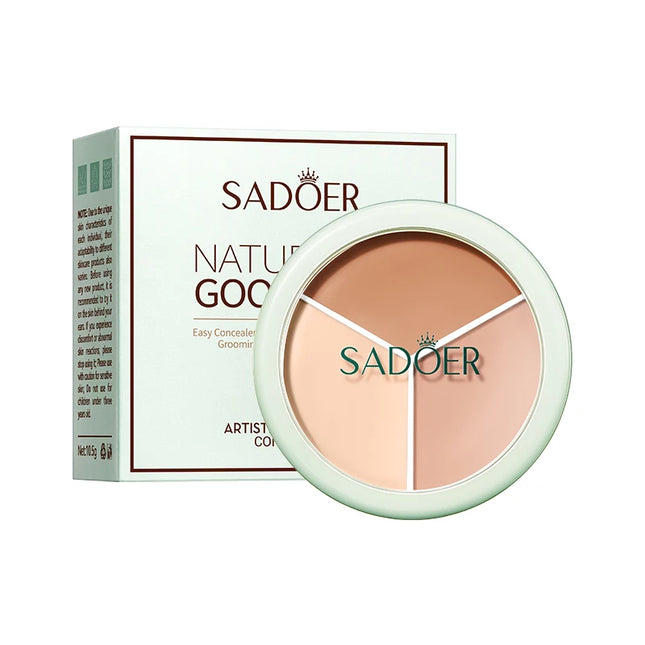 Three Color Concealer Palette Contour Highlighter Foundation Cream For Face Brightening Makeup Art