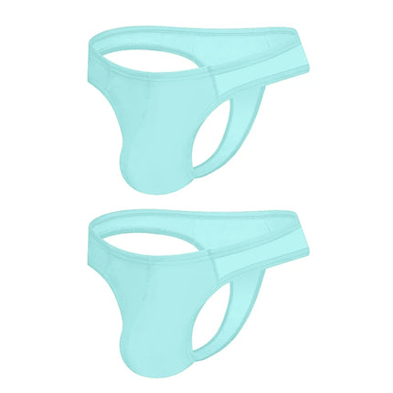 Men's Modal Thong Multi Colors Pack, ORLVS Logo Low Rise Bare Feel Underwear, High Elastic 3D Convex Pouch T-Back Briefs