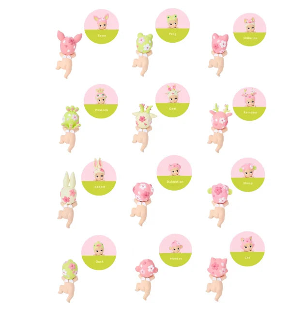 Sonny Angel Blind Box Hippers Decorative Mini Figures Cherry Blossom Series Dolls Anime Figure Toys Action Figure Birthday Gift