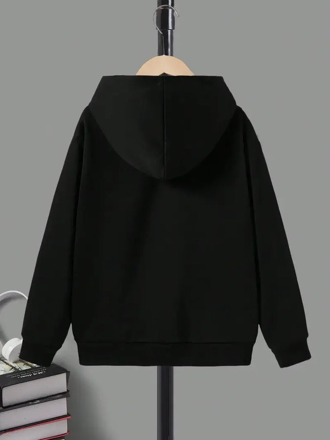 Autumn Casual And Fashionable Letter-Printed Hooded Sweatshirt For Boys