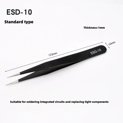 Stainless Steel Tweezers Set,Pointed,Elbow,Flat Head Tweezers Set Hand Tools Industrial Repair Tools Anti-static