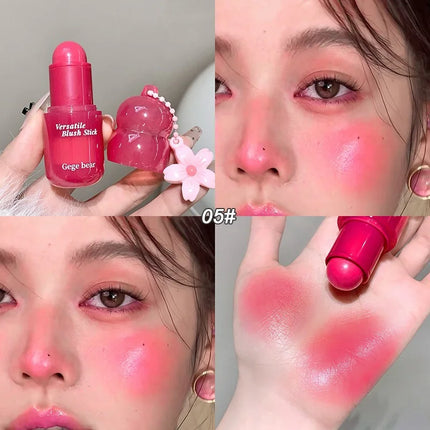 Magic Blush Stick 3-in-1 Cheek Lip Tinted Moistured Blush Stick Silky Brighten Cheek Cream Natural Cosmetics Makeup Products