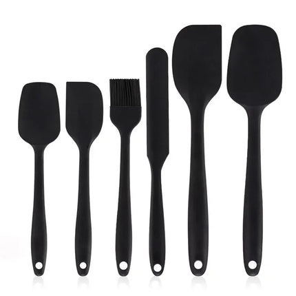 6 Pieces Silicone Spatula Set Non-Stick Heat Resistant Spatula Oil brush Cream Mixing Spoon for Cooking Baking Mix Baking Tools