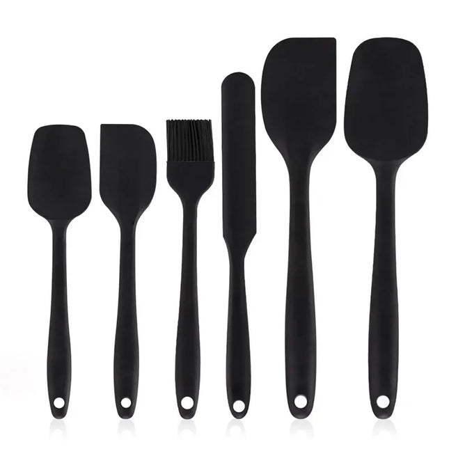 6 Pieces Silicone Spatula Set Non-Stick Heat Resistant Spatula Oil brush Cream Mixing Spoon for Cooking Baking Mix Baking Tools