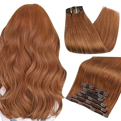 Full Shine Clip in Hair Extensions Human Hair Balayage Color Double Drawn Large Weight 150G Thicker Brazilian 100% Human Hair
