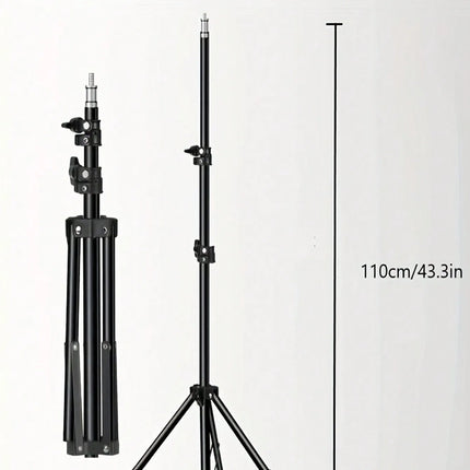 110cm tripod stand+O-clip, equipped with 10 inch live streaming ring fill light and selfie live streaming artifact