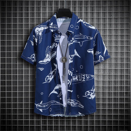 Stripe Men's Shirt Flower 2025 3d Print Shirt Casual Short-sleeved Tops Beach Party Shirts Man Hawaiian Shirt Male Clothes Loose