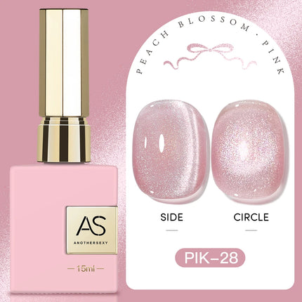 AS 15ml Pink Glass Bead Cat Magnetic Gel Nail Polish Spring Jelly Crystal Semi Permanent Moonlight Soak Off Manicure Varnish Gel