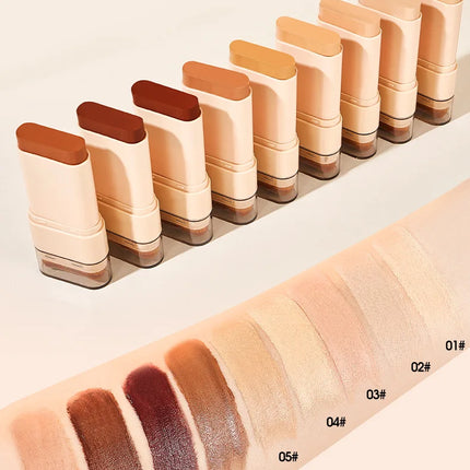 15g 2-in-1 foundation eraser double-ended concealer stick with brush head waterproof, natural makeup, long-lasting cream texture