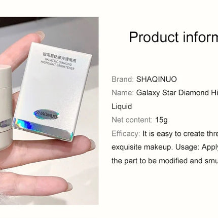 Pearlescent Diamond Liquid Highlighter Contour High Gloss Finish Luminizer Makeup Gel Face Body Brighten Glitter Natural Contour