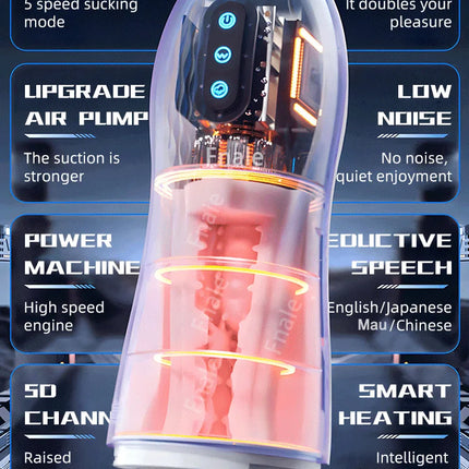 Male Masturbator Automatic Sucking Vibration Blowjob Machine Heating Pussy Penis Pump Masturbation Cup Sex Toys for Men Supplies