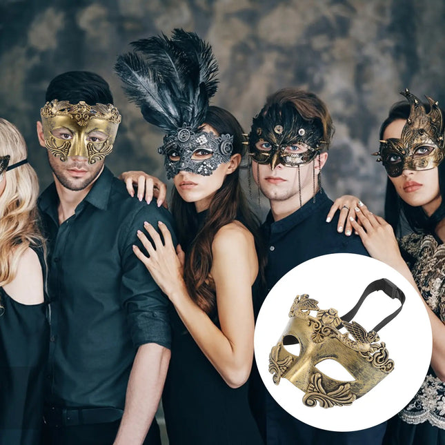 Mask Halloween Prop Supplies Cosplay Masks Golden Costume for Men King Masquerade Party Greek Costume for Men Decorative