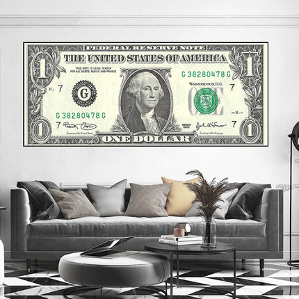 Luxury Golden Dollars Money Oil Painting on Canvas Wall Art Posters Prints Wall Pictures for Living Room Home Wall Cuadros Decor